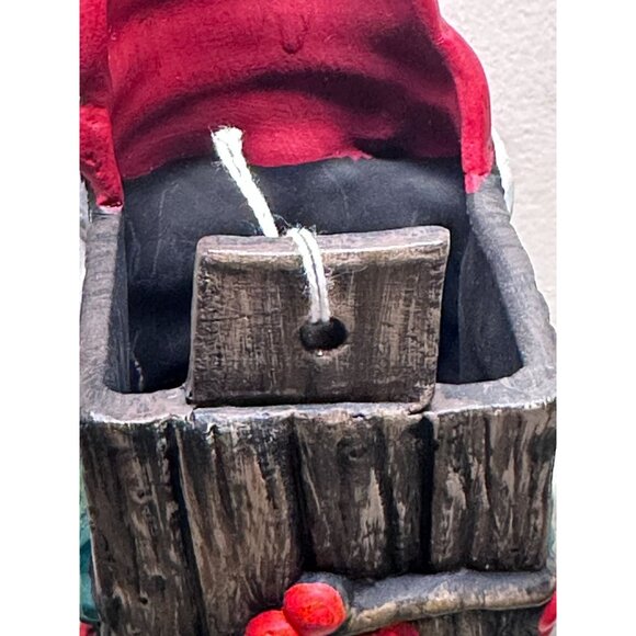 Fireplace Match Stick Holder Santa Claus Ceramic Hanger Sparkles Hat Holly Berry - Picture 6 of 11